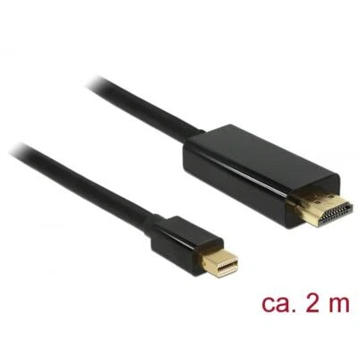 DELOCK Displayport Kabel mini DP -> HDMI St/St 2.00m schwarz 83699 (404361983699 - Bild 1 von 2