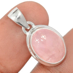 Natural Rose Quartz - Madagascar 925 Sterling Silver Pendant Jewelry CP35133 - Picture 1 of 1