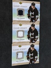 2007-08 UPPER DECK CHRIS PRONGER J-CP 3 AUTHENTIC MATERIALS GAME JERSEY LOT