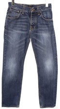 NUDIE Straight Alf Org. Contrast Indigo Jeans Men's W29/L32 Faded Whiskers