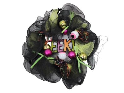 Halloween Deco Malla Puerta Delantera Guirnalda Decoración Pared Con Globos y Araña Foto 1 de 4