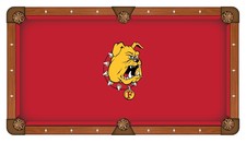 Ferris State Bulldogs HBS Red with Bulldog Head Billiard Pool Table Cloth
