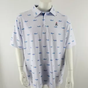 Camisa polo de golf Scales para hombre XL marlín pez vela estampado de peces - Imagen 1 de 8
