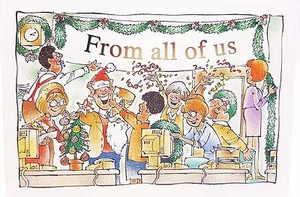 From All of Us Weihnachtsbüro Party Mitarbeiter Chef Urlaub Gruppenkarte Neu - Bild 1 von 4