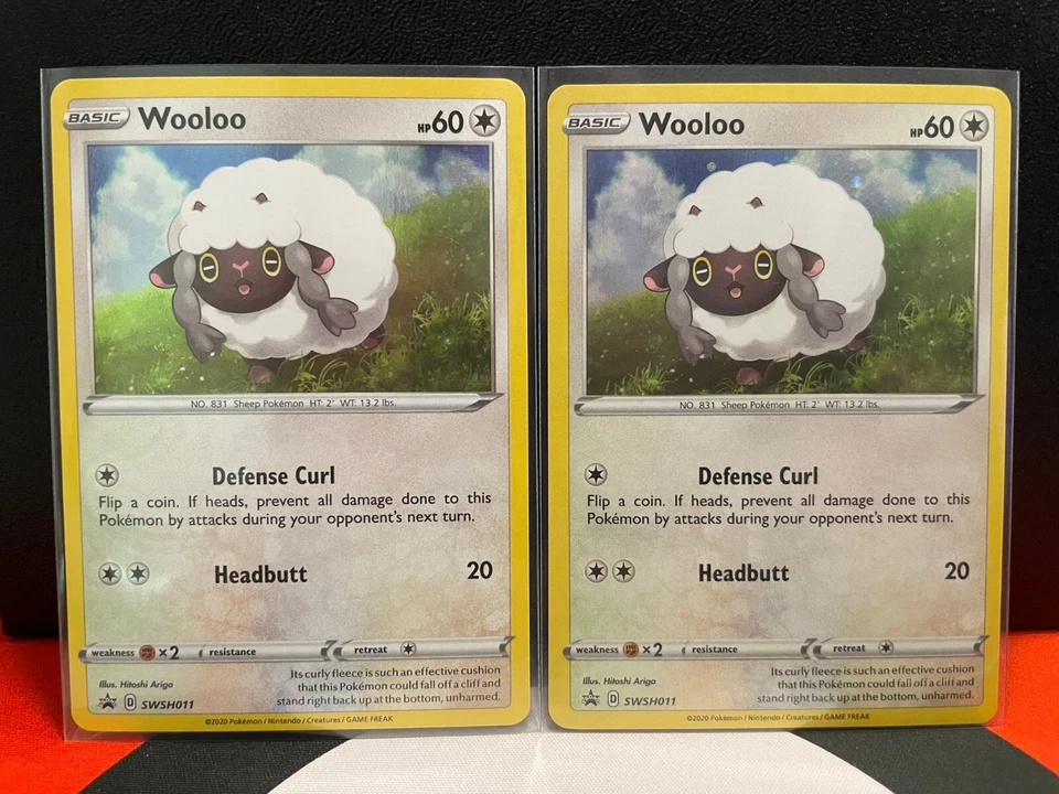 Pokemon Wooloo SWSH011 Black Star Promo Card 2020 Sword & Shield - Set of 2 - Image 1 of 1
