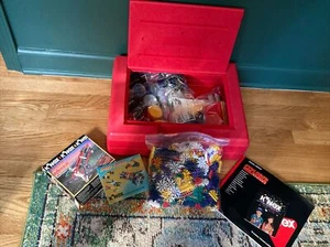 Large Vintage 1995 K'NEX Red Box Hard Storage Carrying Carry Case Filled - Picture 1 of 6
