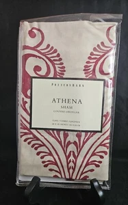 Pottery Barn Athena Couvre-Oreiller EURO Sham, 26" x 26" Red & Cream Color NEW - Picture 1 of 4