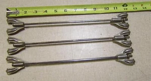 3 VINTAGE PRE WW II - PRE 1940s TENSION DRUM RODS AND CLAWS - 12" - Picture 1 of 1