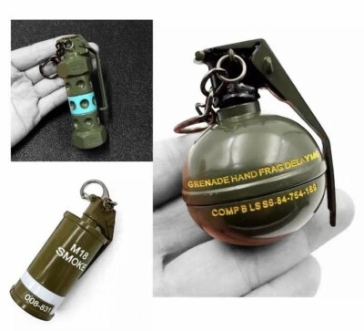 3 x Miniature Toy M67 M18 M84 Grenade Replica Model Keychain Military Collectors - image 1 of 4