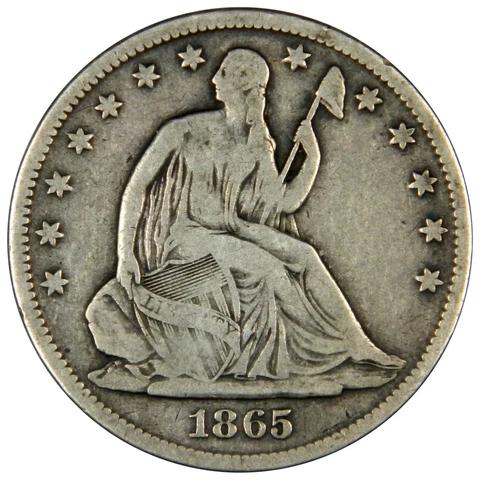 1865-S SEATED LIBERTY HALF DOLLAR ~ NICE ORIGINAL FINE++ ~ PRICED RIGHT! Cover