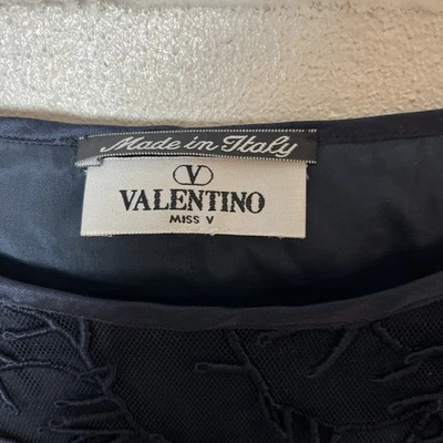 Valentino Miss V Tanque Cremallera Lateral Azul Marino Hecho en Italia Foto 1 de 4