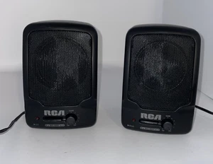 Sistema de altavoces portátiles de control de volumen con cable negro RCA - Imagen 1 de 7