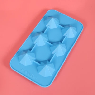  6 Gitter Silikon Eisform Diamantform Eiswürfelschale Eiswürfelbereiter für - Bild 1 von 4