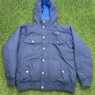 Chaqueta North Face 550 Dryvent Plumón de Ganso Jóvenes Niños Niños Grande L Azul Con Capucha Foto 1 de 4
