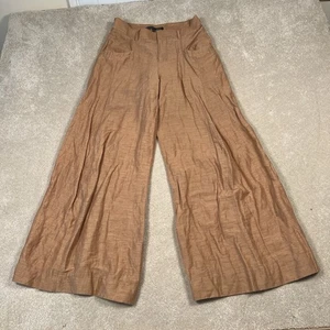 Theyskens' Theory Pantalone donna misto lino marrone cammello gamba larga svasata 2/36 - Foto 1 di 17