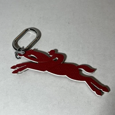 LONGCHAMP Le Pliage Red Horse Leather Key Ring Bag Charm Accessory horse - Image 1 of 3