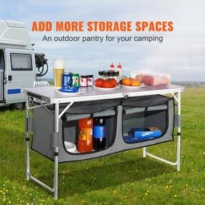 VEVOR Folding Camping Table Outdoor Kitchen BBQ RV 3 Height Adjustable - Picture 1 of 6