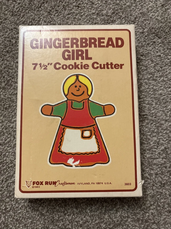 Cortador de galletas Fox Run Gingerbread Girl 7 1/2" #3603 vintage mujer EE. UU. 1985 Foto 1 de 4