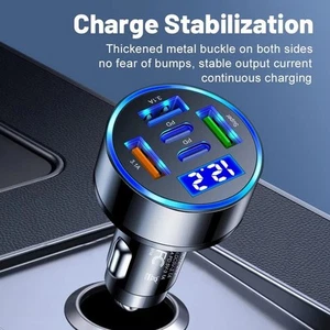 Adaptateur Chargeur Voiture USB Efficace 5 Ports pour Charge Rapide Technologie - Photo 1 sur 12
