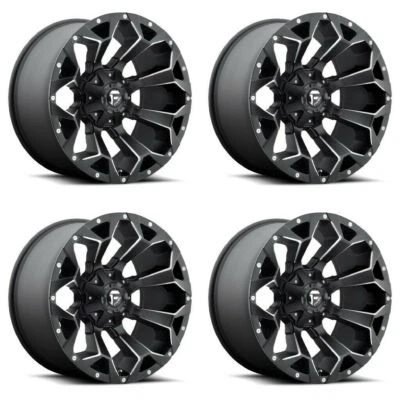 Juego 4 llantas elevadas 22" Fuel Assault D546 negras fresadas 22x10 8x6,5 -18 mm Foto 1 de 4
