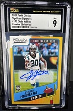 CSG 9 2021 Panini Classics#175 Sig.AUTO CHUBA HUBBARD PREMIUM ED.GOLD NUM.#26/50