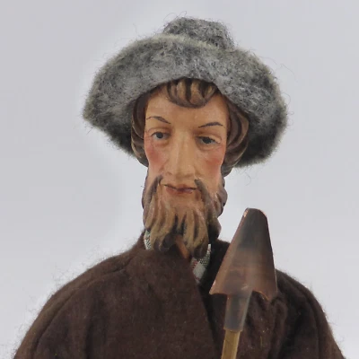 Krippenfigur Holz bekleidet 24 cm Holzschnitzerei A. Fischer Oberammergau (01) - Bild 1 von 4