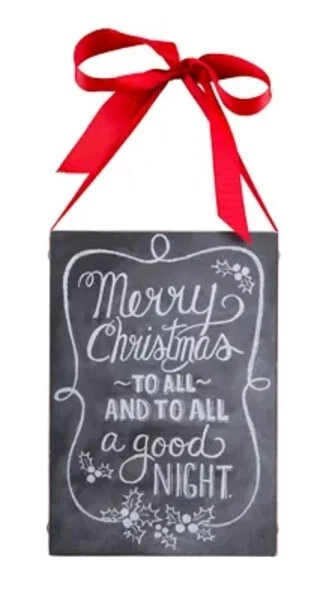 NEW!~Wood Chalk Board Wall Sign~MERRY CHRISTMAS TO ALL AND TO ALL A GOOD NIGHT - Image 1 of 1