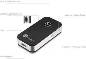 Wireless Bluetooth Receiver 3.5mm AUX Audio Stereo Music Home Car Adapter Kit - Picture 1 of 5