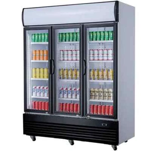 74" Commercial 3 Glass-Doors Merchandiser Refrigerator 60 Cu.Ft. New (Black) NSF - Picture 1 of 11