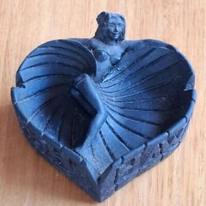 Vintage Coco Joe’s Hula Girl Tiki ‘Black Lava’ Trinket Dish / Ashtray 11cm Diam - Picture 1 of 2