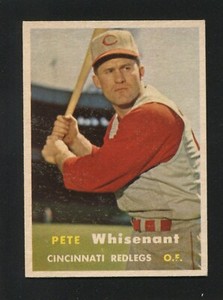 #373 PETE WHISENANT, Reds - 1957 Topps: EX-MT+, Great Centering, Color 220312