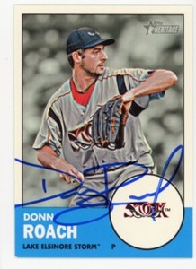 SIGNED BASEBALL CARD AUTO LA ANGELS DONN ROACH TOPPS HERITAGE MINORS 2012 #76
