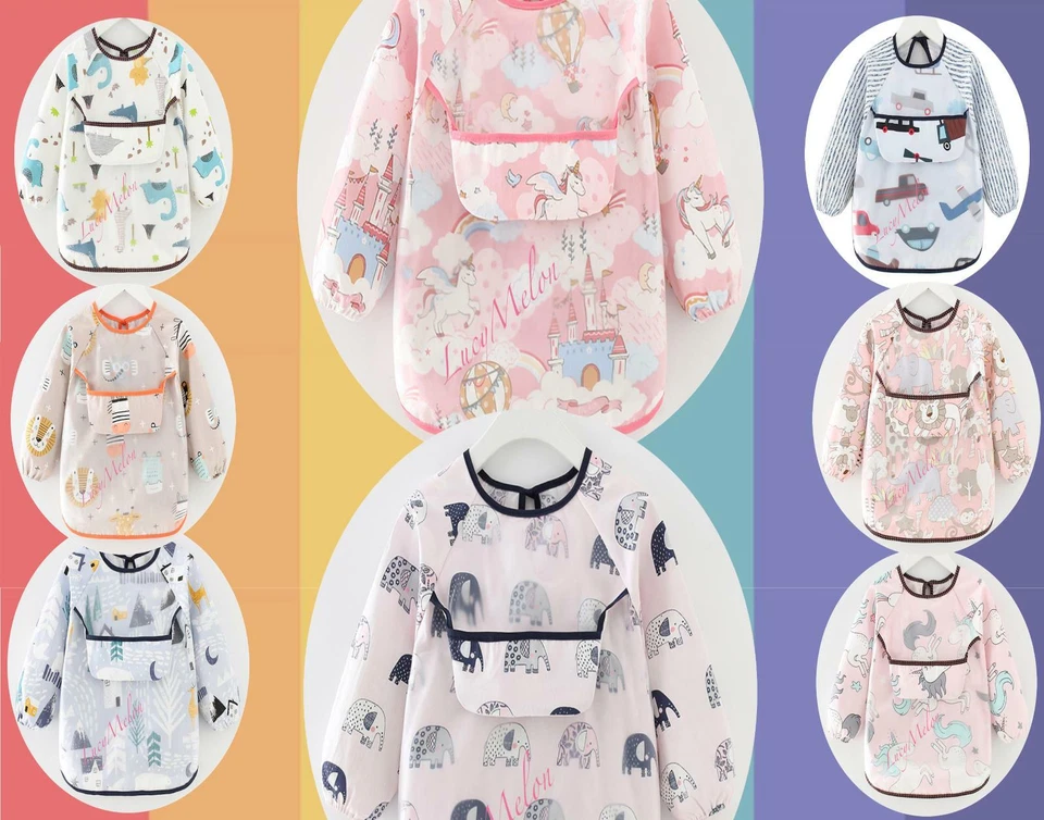 Baby Bibs Waterproof Children's Smock Toddler Feeding Kids Apron Painting Art - image 1 of 4