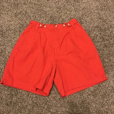 Pantalones Cortos Vintage Ciervo Blanco Mujer Talla 9/10 Algodón Rojo Egipto Chino A35 Foto 1 de 3