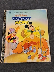 Vintage Walt Disney Mickey Mouse A Little Golden Book Cowboy Mickey 1990 - Picture 1 of 9