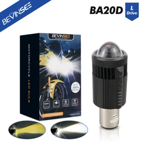 BEVINSEE BA20D LED Motorcycle Headlight Projector Lens Super Bright 30W 3000LM - Picture 1 of 7