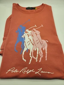 Para hombre Polo Ralph Lauren Calce Clásico Big Pony Mangas Cortas Camiseta XL Roja 0024 - Imagen 1 de 2