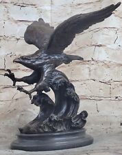 Hot Cast  by Lost wax Method American Eagle Bronze Sculpture Figure Home Sale