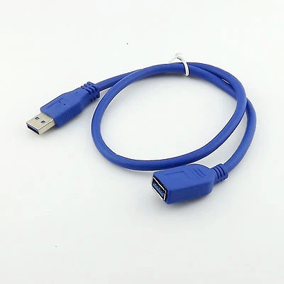 USB 3.0 A Male Plug To 3.0 A Female Socket Super Fast Extension Cable Cord 50cm - Image 1 of 4