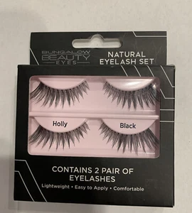 Juego de 2 pares de pestañas naturales Bungalow Beauty Eyes negras naturales para cabello negro - Imagen 1 de 2