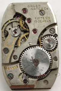 Rare Gruen W. Co. Cal. 500 15 jewel watch movement for repair - Picture 1 of 5