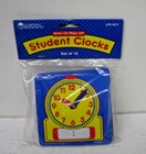 Learning Resources Write On Wipe Off 4 1/2 inch Student Clock pack of 10 LER0572
