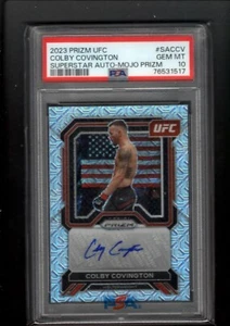 2023 Panini Prizm Ufc Colby Covington Superstar Mojo Auto /25 Psa 10 - Picture 1 of 2