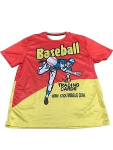Baseball Trading Cards Mens Tshirt Double Sided AOP Sz Large All Over Print - Picture 1 of 7