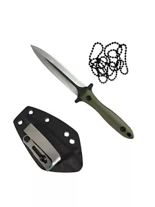 AMER Tactical B-02 Fixed Blade, 3D Micarta Scales, Full Tang, EDC, Neck Knife - Picture 1 of 6