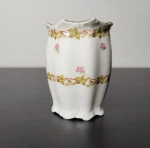 Vintage Austria White w/Pink Floral Small Toothpick Holder Pre-owned/ Used - Picture 1 of 6