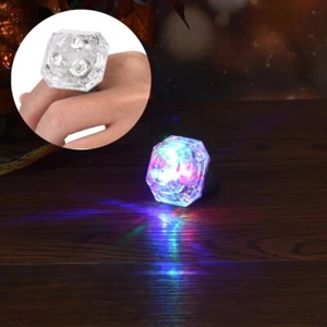 LED Light Flashing Finger Imitation Diamond Ring Kids Children Party Favors Toys - Picture 1 of 6