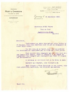 1936 Epernay Maison Moet et Chandon Paris France Letterhead Billhead Liquor Wine - Bild 1 von 2