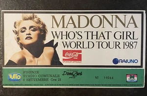 Madonna "Who's That Girl World Tour" Ticket 1987 Firenze Italy. Top - Bild 1 von 8