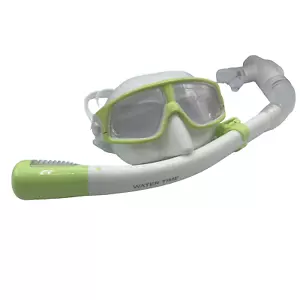 WATER TIME Snorkel Set Dry Top Snorkel Mask, (Lemon/white) - Picture 1 of 8
